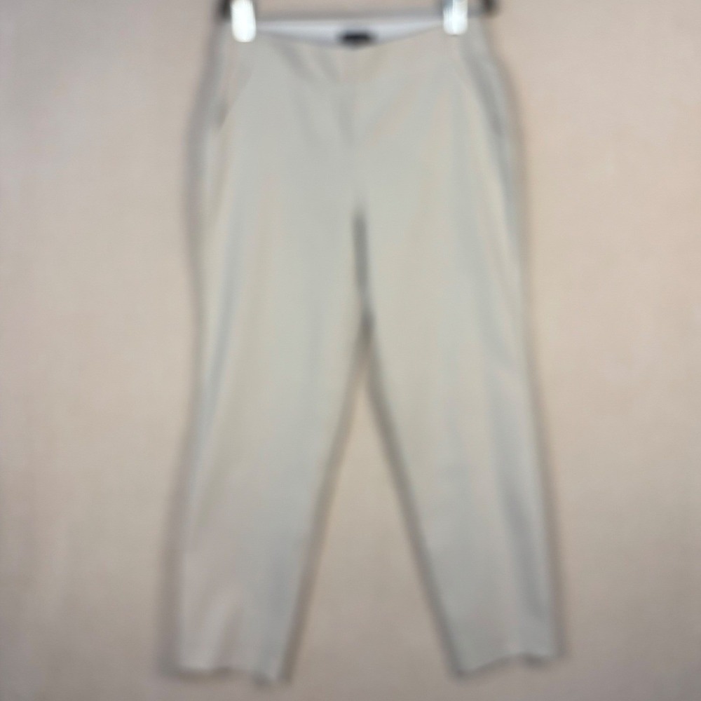 Max Edition Womens Large Beige Striped Elastic Waist Straight Leg Pants Large